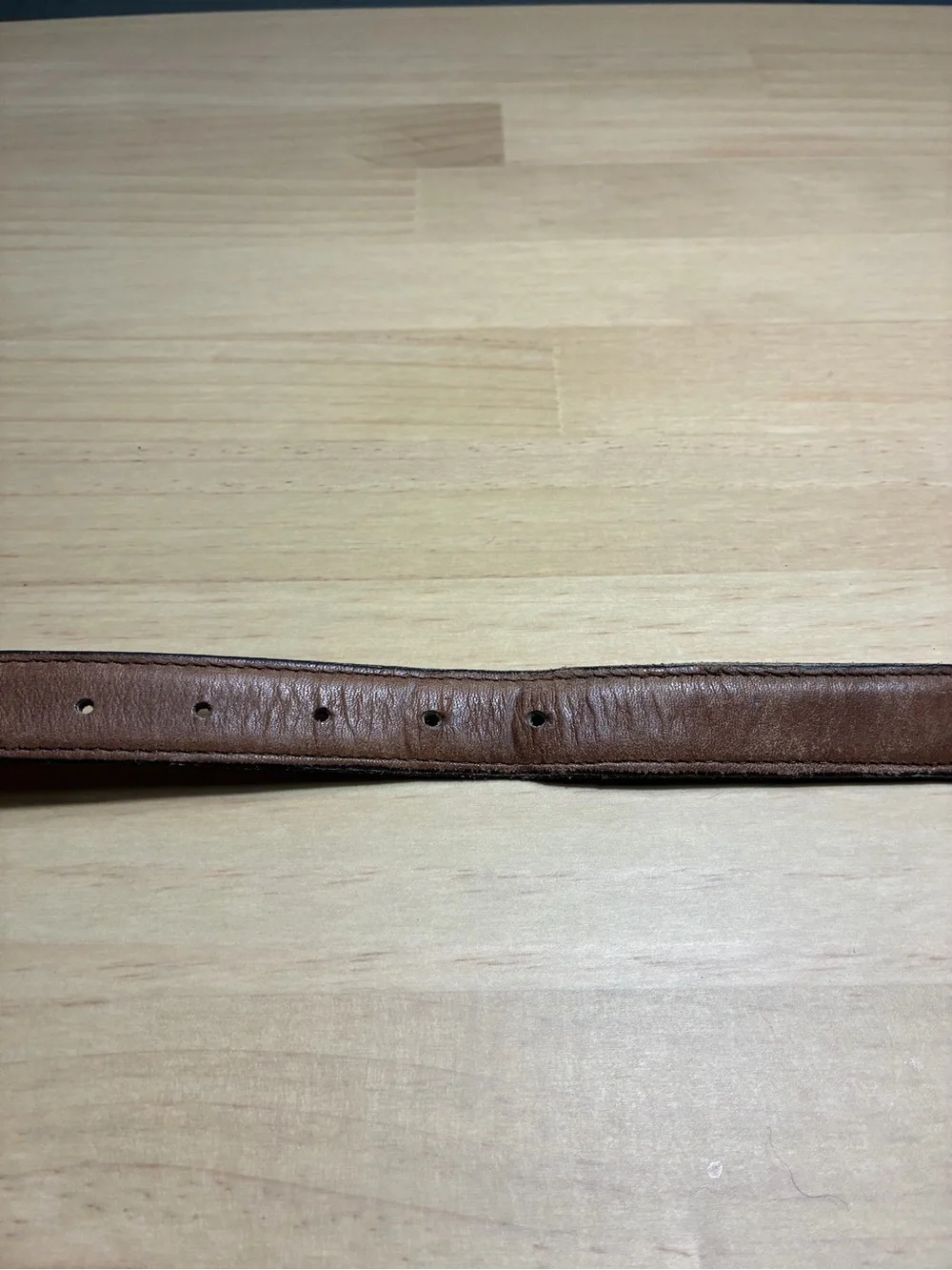 Levi's Vintage Made in USA Tan Brown Leather Belt with Brass-Tone Buckle 40”